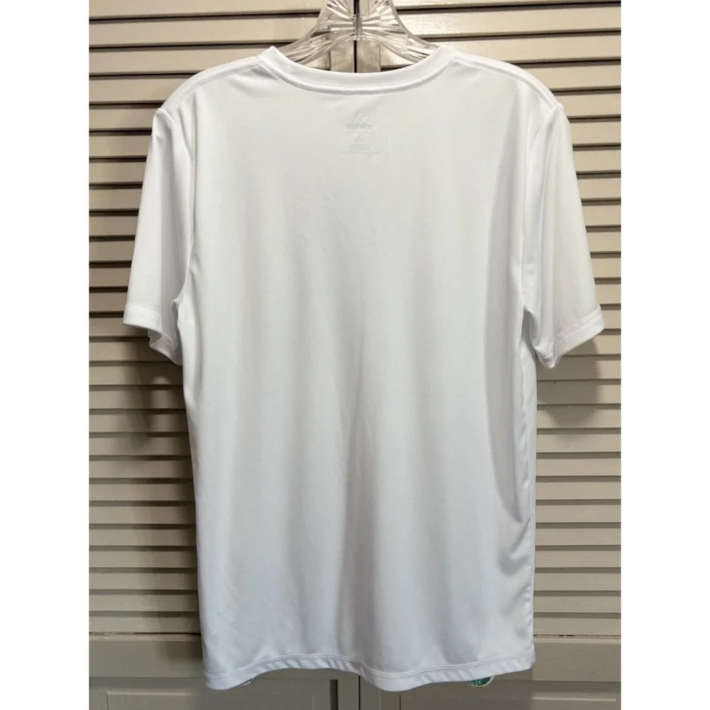 Adidas White/Blue Logo Graphic Tee‎ Size L (14-16) Short Sleeve Crew Polyester